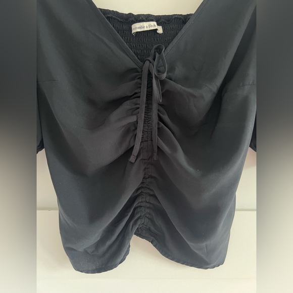 Abercrombie and fitch puff sleeve smocked back peasant blouse size S - Picture 5 of 7